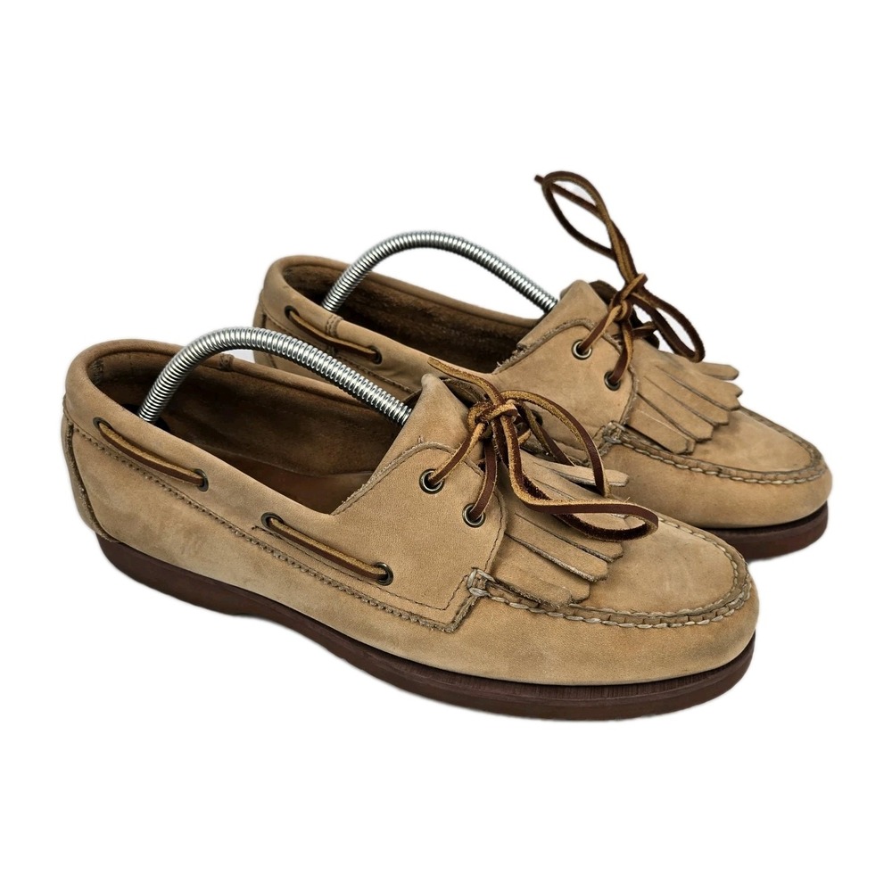 Vintage Polo Country Rough Suede Fringe Loafers Men's 10D Boating Preppy VTG